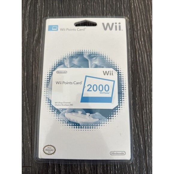 NEW Nintendo Wii 2000 Points Card FACTORY SEALED NOS Collectors Piece VG - Picture 1 of 2